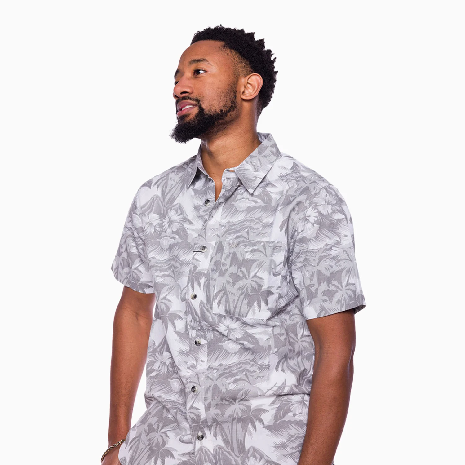 Men's Printed Linen Shirt And Shorts Outfit - Image 2