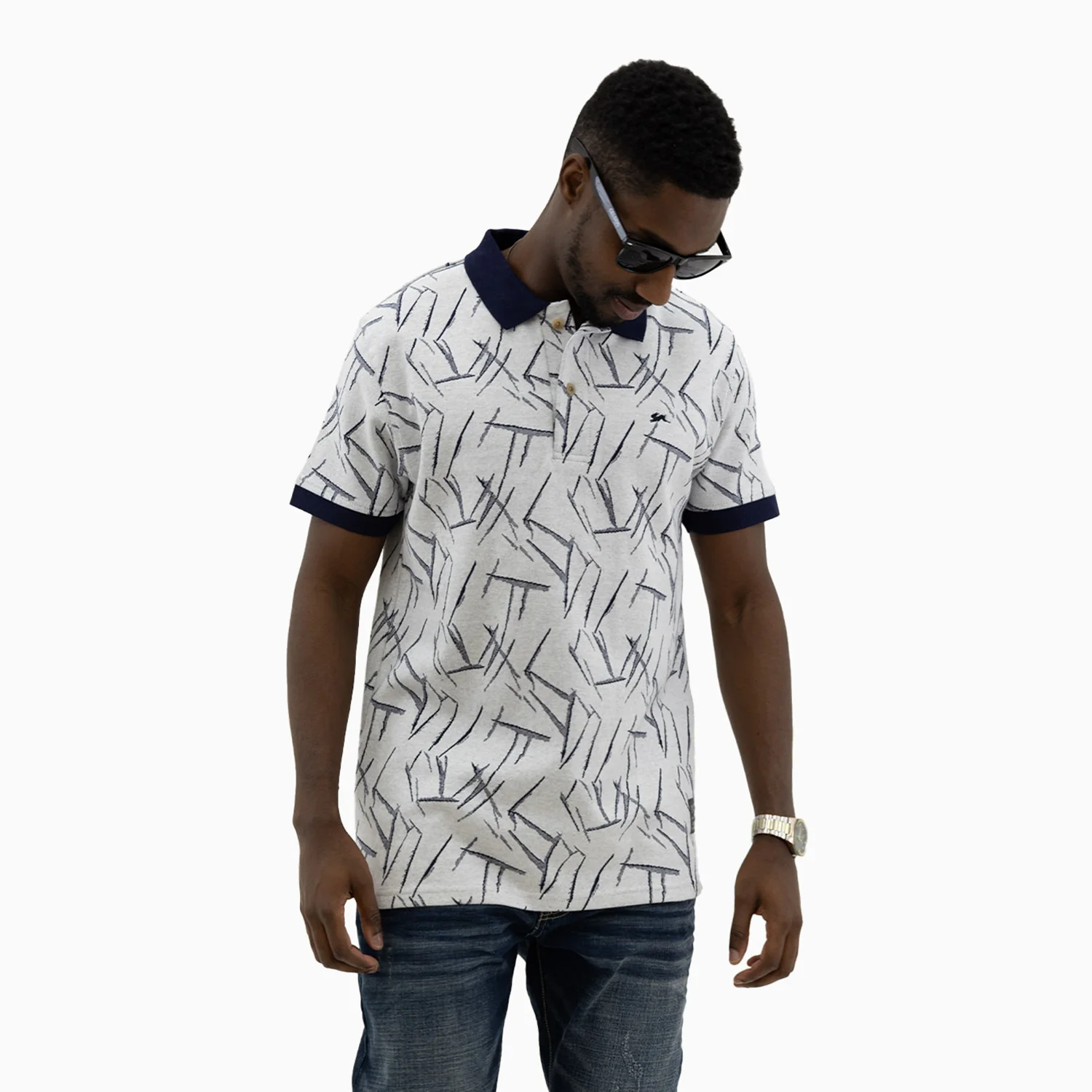 Men's Ridge Thunderbolt Jacquard Polo Shirt - Image 5