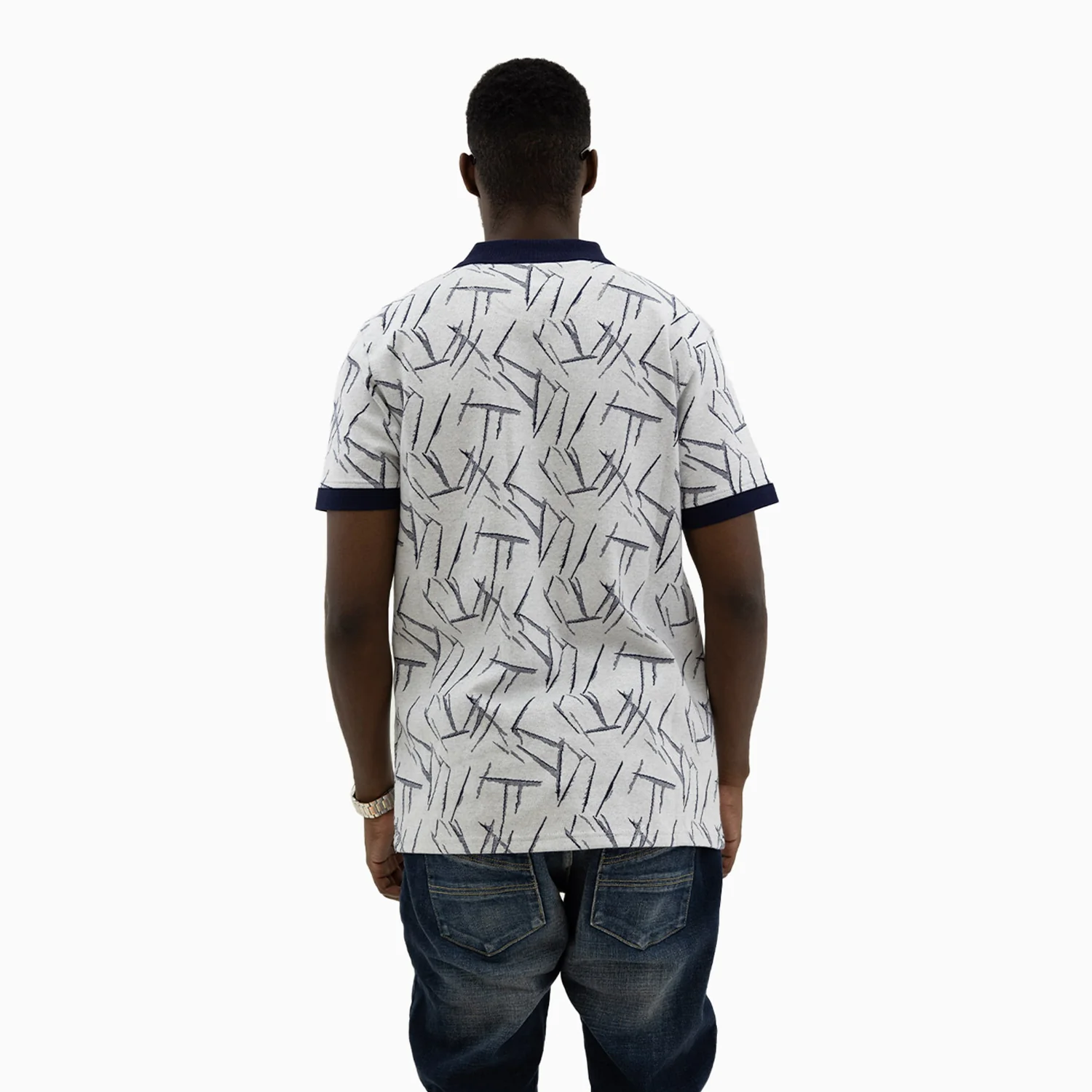Men's Ridge Thunderbolt Jacquard Polo Shirt - Image 8