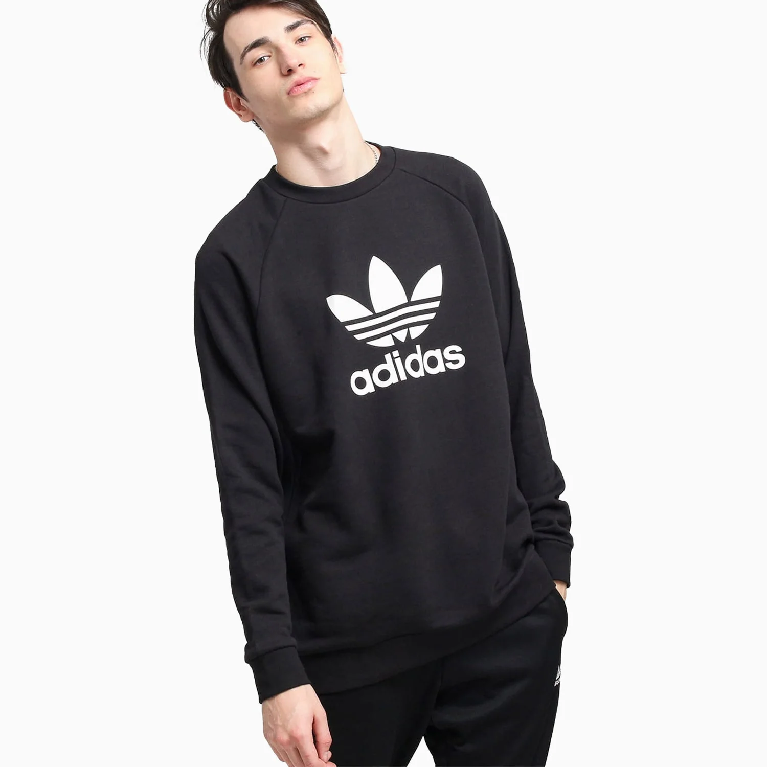 Men's Trefoil Warmup Crewneck Sweatshirt