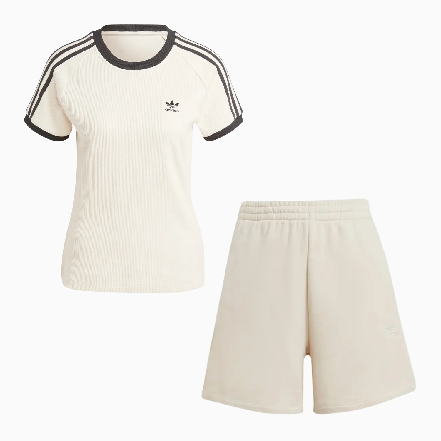 Women's 3-Stripes Slim T Shirt and  Terry Shorts Outfit