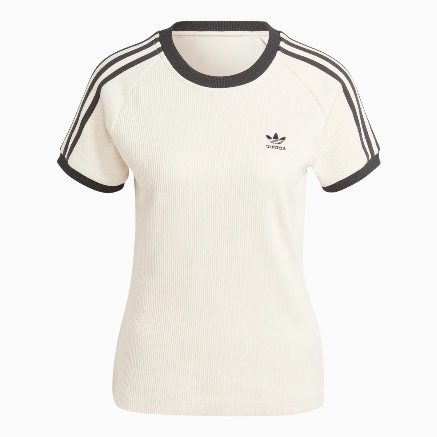 Women's 3-Stripes Slim T Shirt and  Terry Shorts Outfit - Image 2