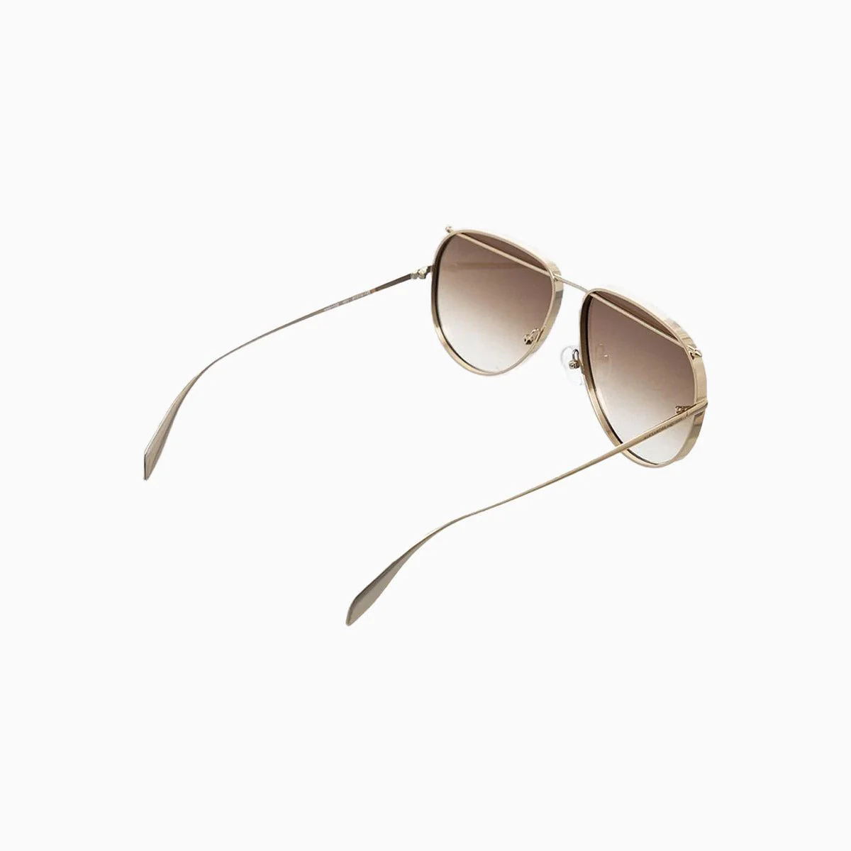 Alexander Mcqueen Brown Gold Metal Sunglasses - Image 4
