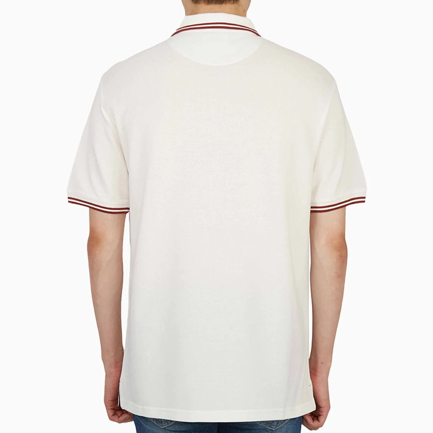 Men's White Short Sleeve Polo Shirt - Image 2