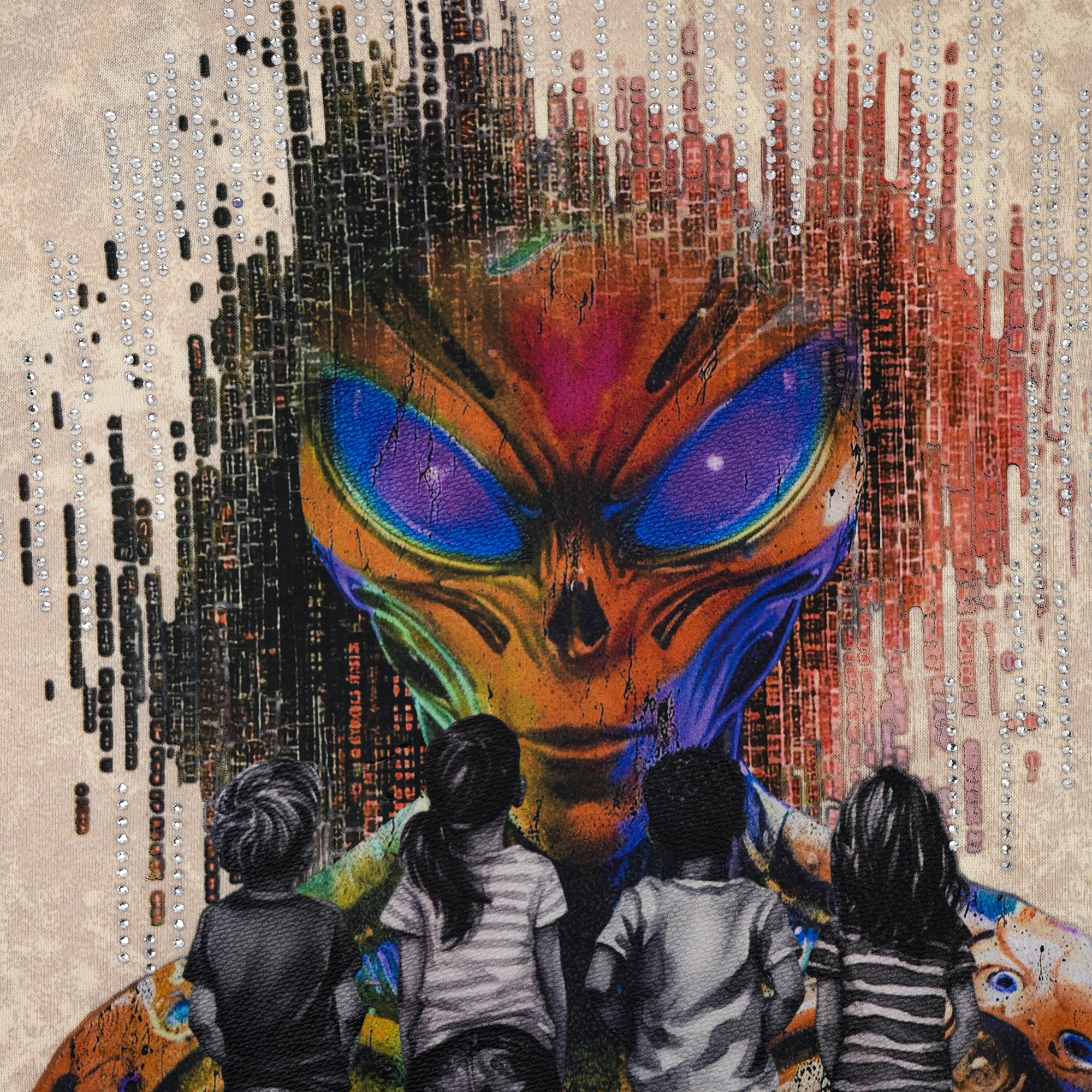 Kid's Battle Against Alien Cropped T-Shirt - Image 3