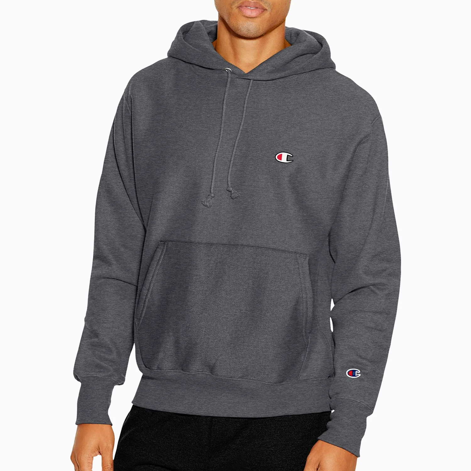 Men's Reverse Weave Fleece Pull Over Hoodie - Image 2