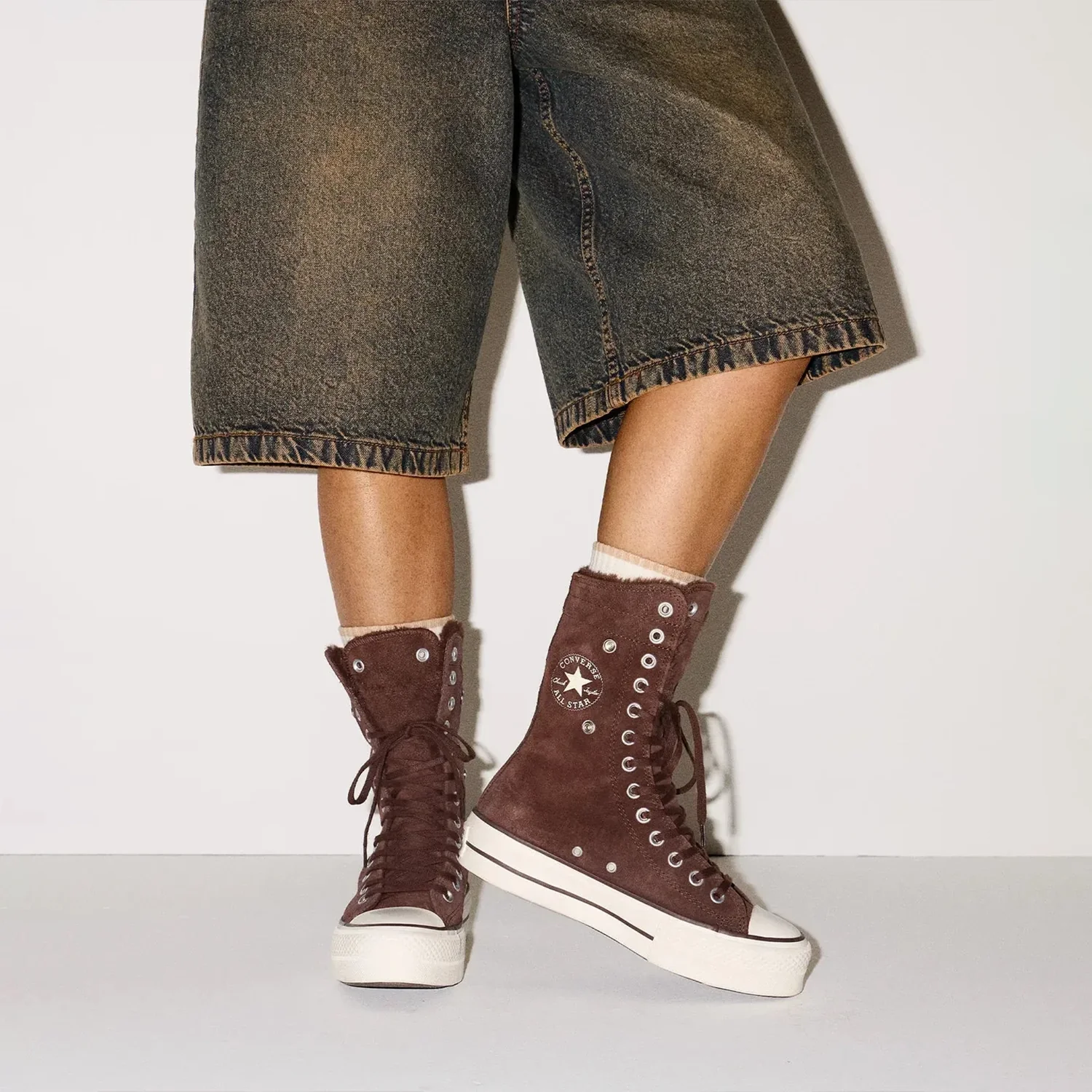Women's All Star Fold Over Lift X-Hi Faux Fur - Image 2