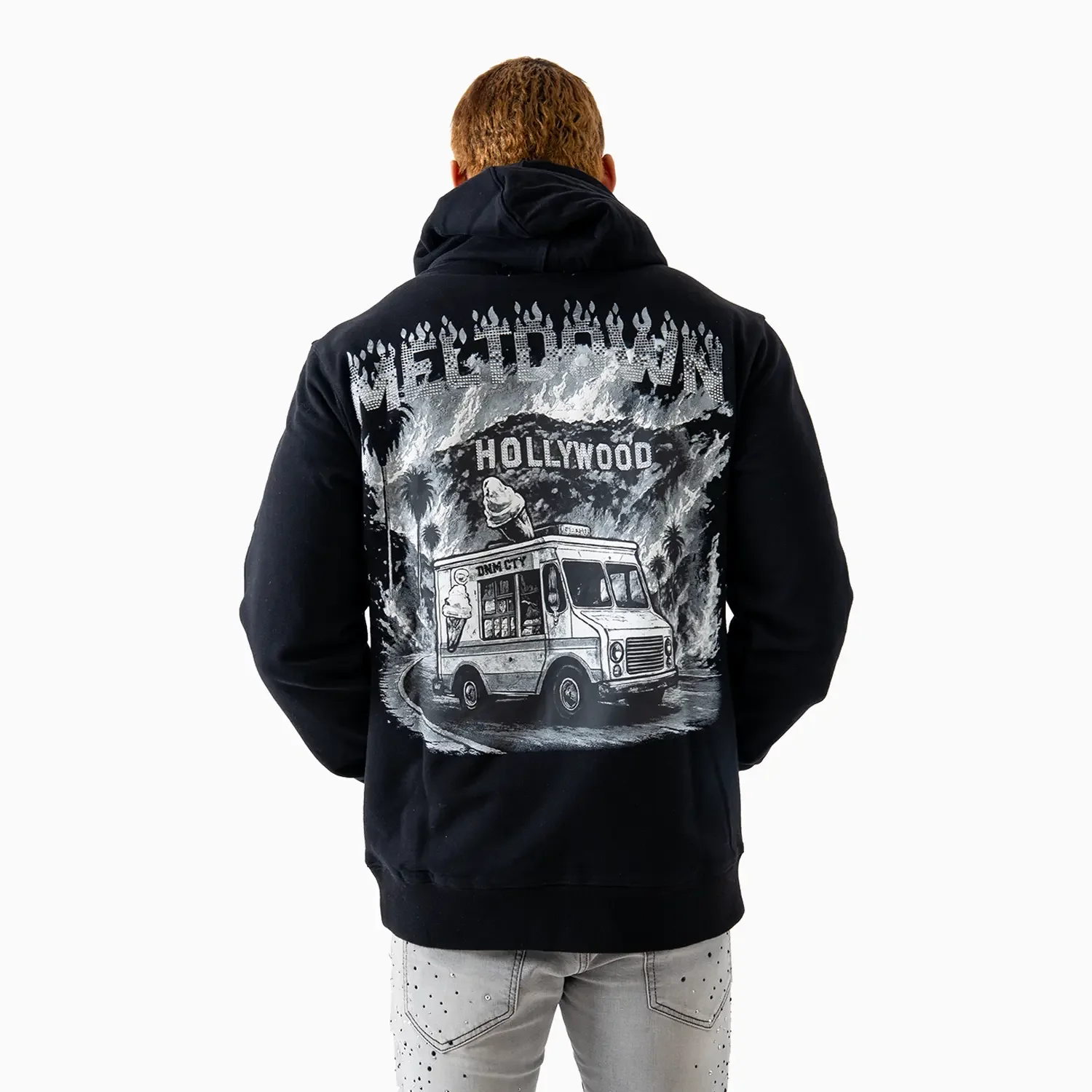 Men's Meltdown On Sunset Stone Hoodie - Image 2