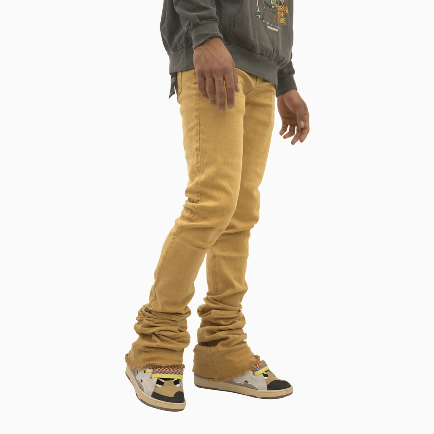 Men's Classic Brown Super Stacked Jean Pant - Image 2