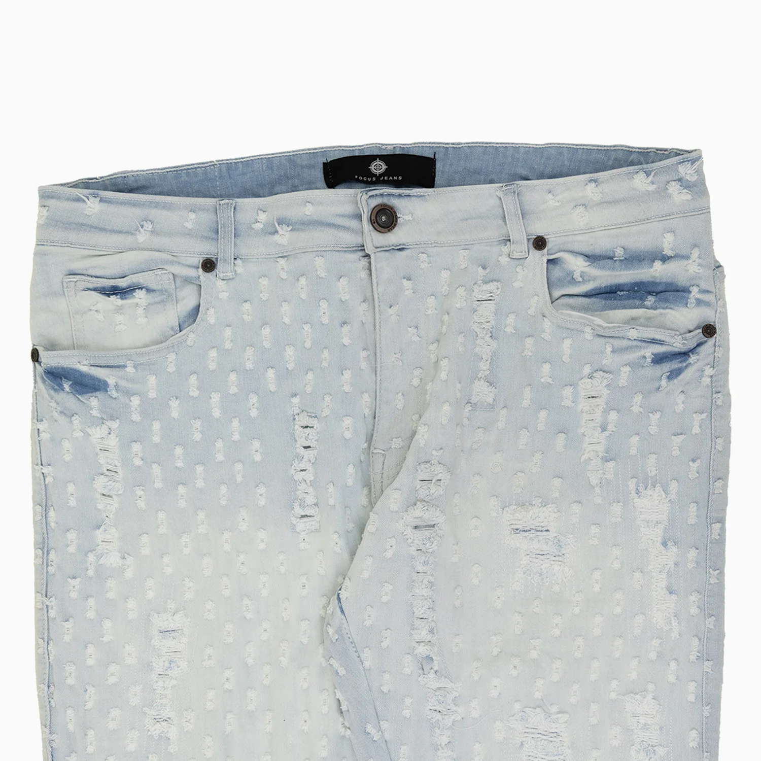 Men's Heavy Pin Distressed Denim Slim Pant - Image 4