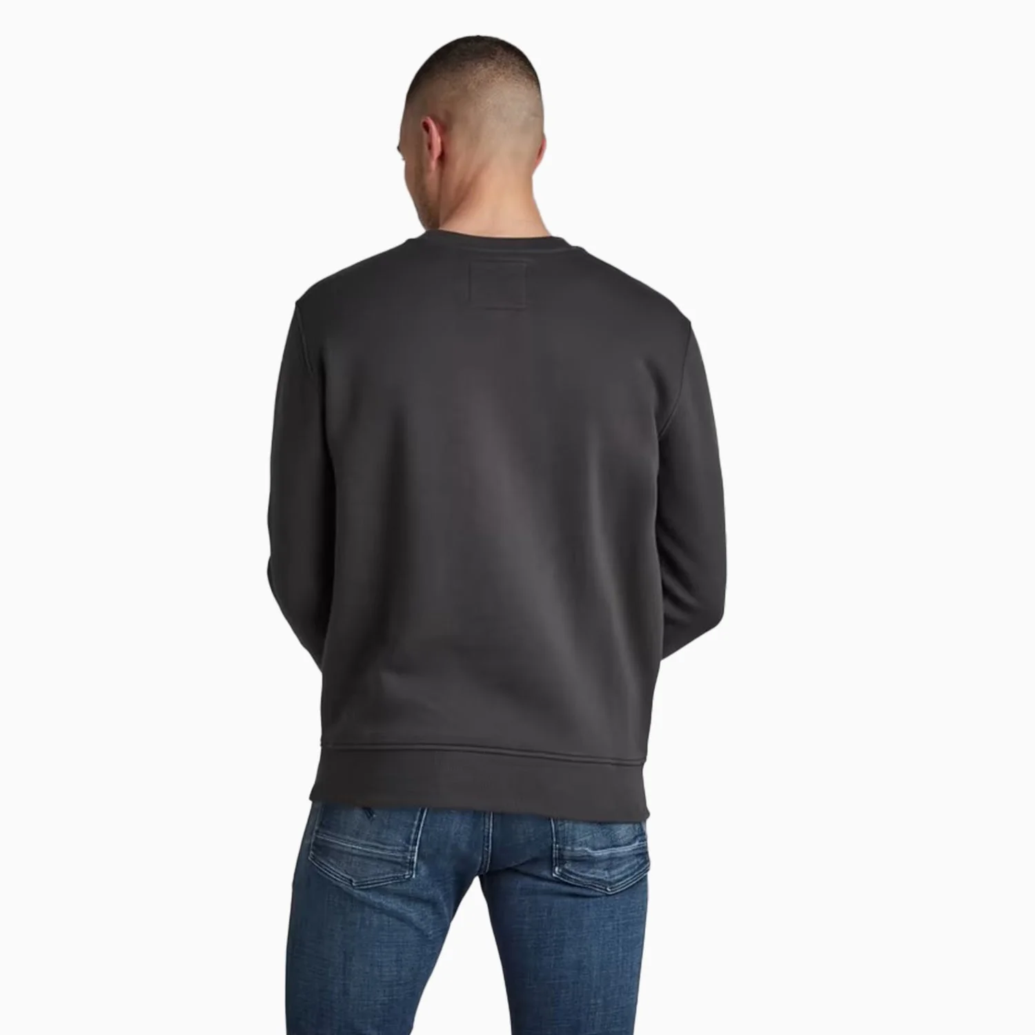 Men's Raw Double Layer Crew Neck Sweatshirt - Image 3