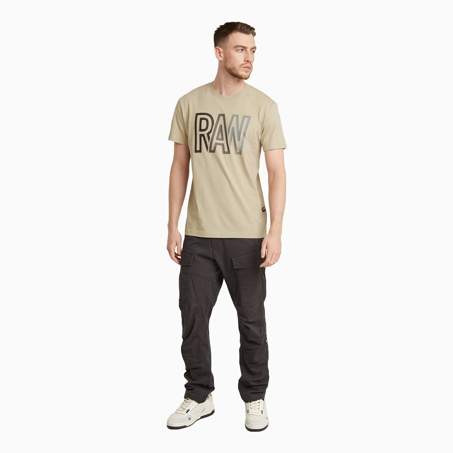 Men's Raw Logo Crew Neck T Shirt - Image 4