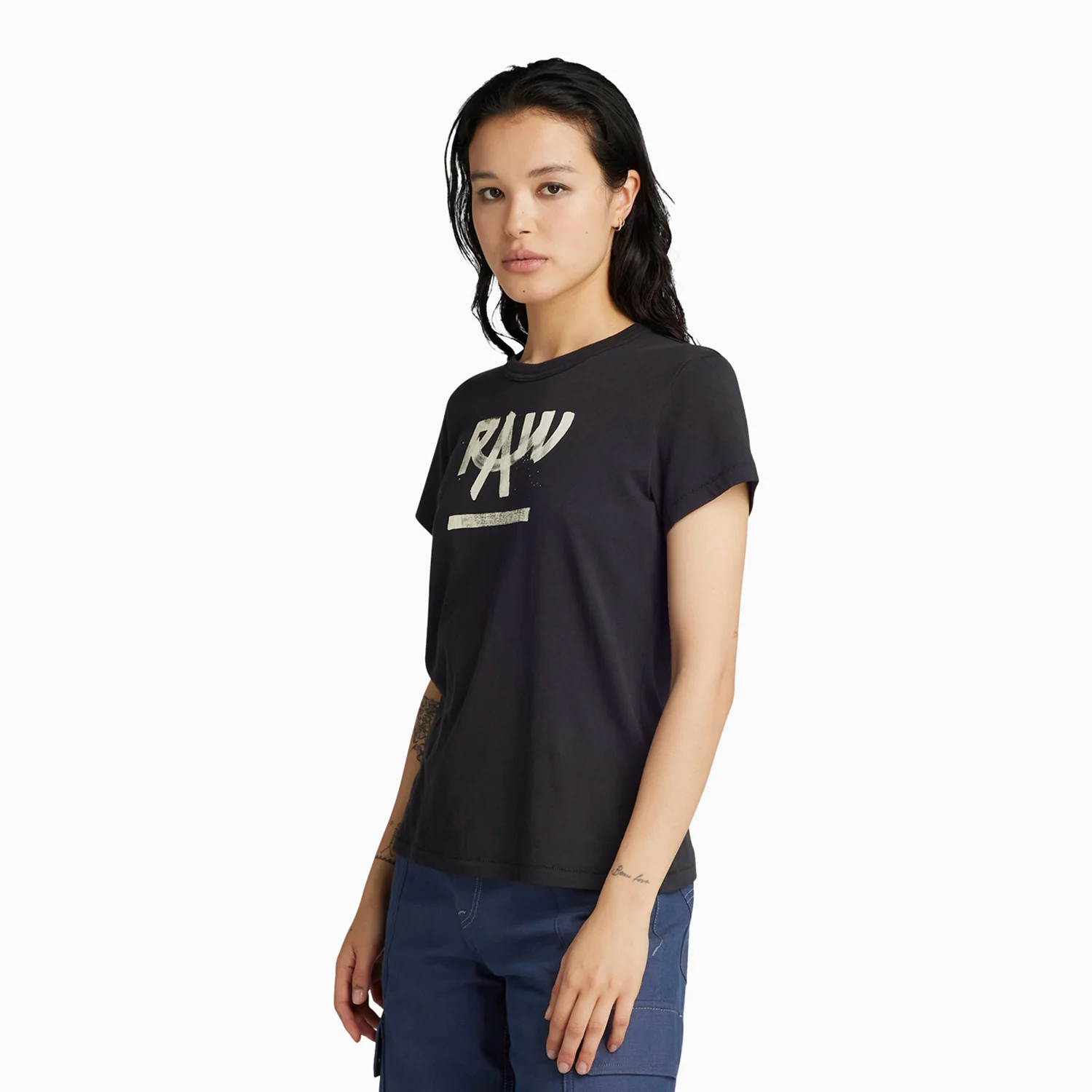 Women's Calligraphy Graphic Short Sleeve T-Shirt - Image 5