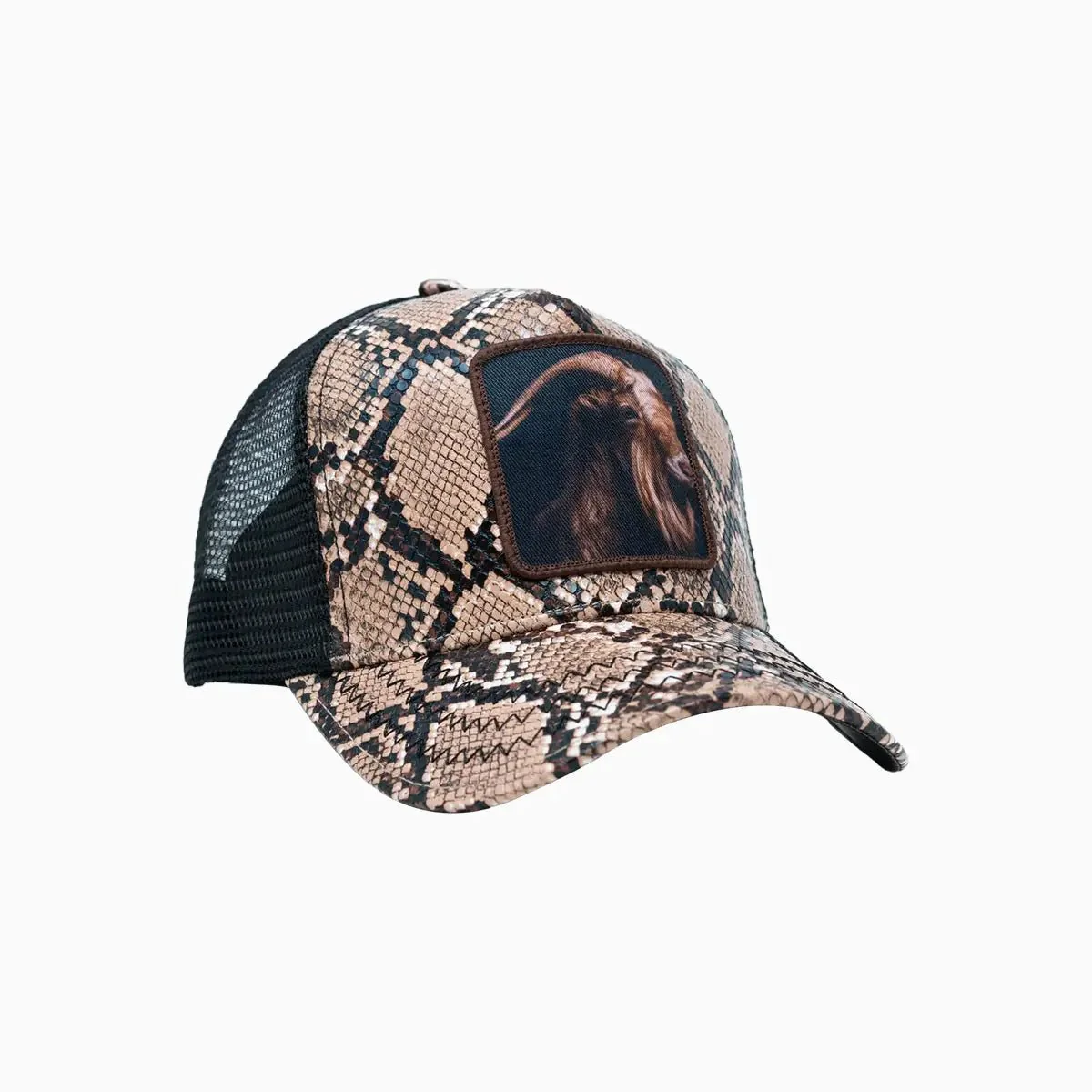 Goat Brown Leather Trucker Hat - Image 4