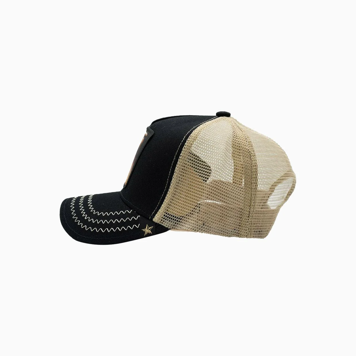 The Bull Black Beige Trucker Hat - Image 5