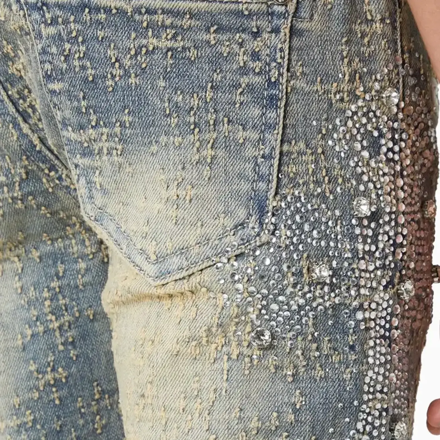 Kid's Distressed Cross Denim Pant - Image 5