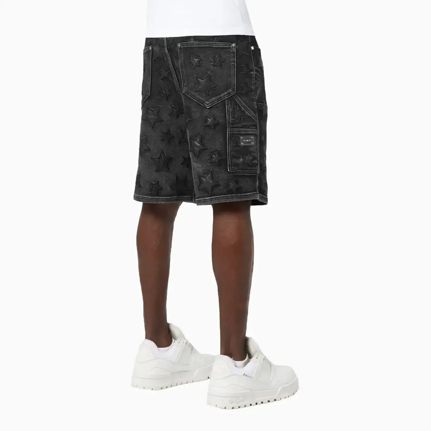 Men's Obsidian Black Stars Denim Shorts - Image 3