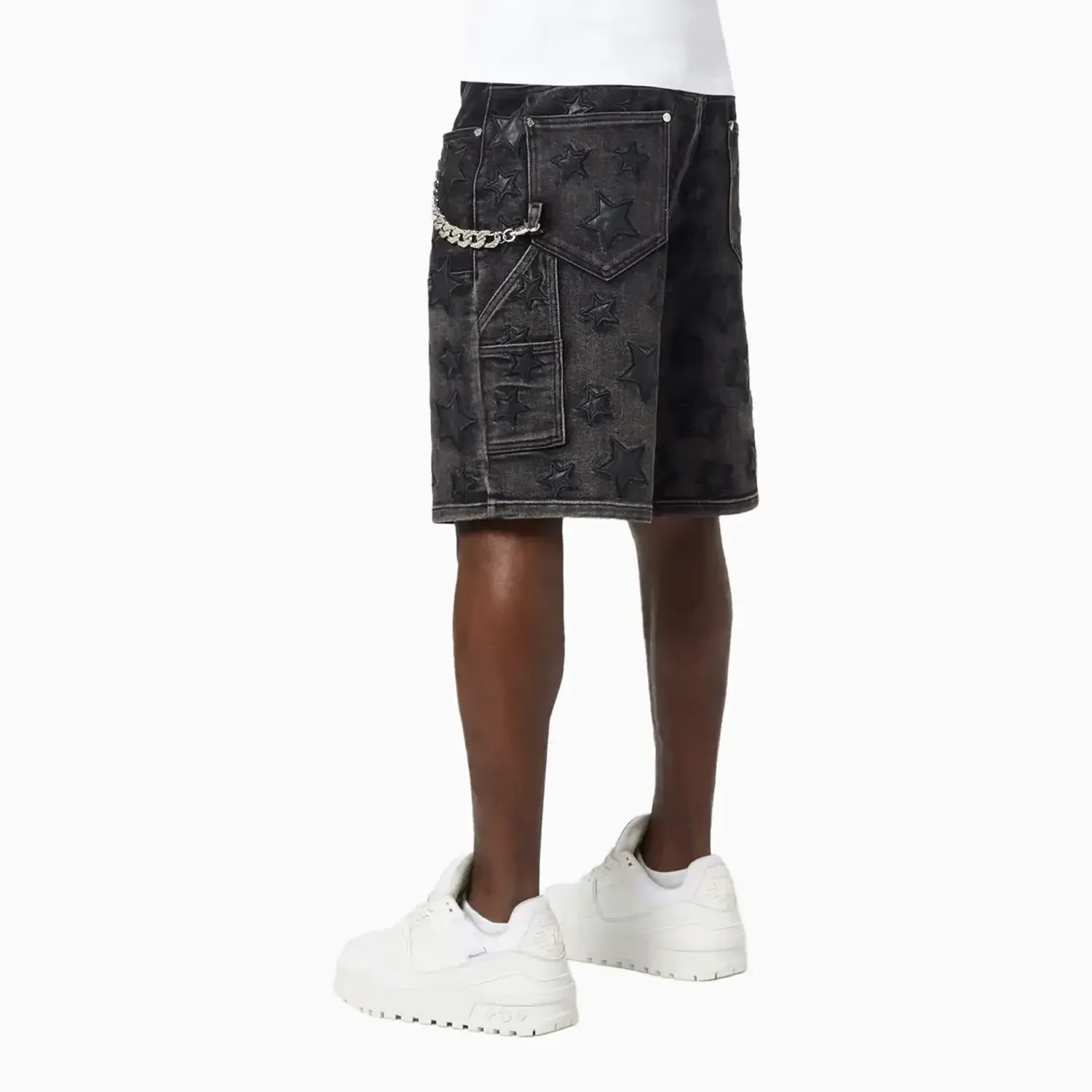 Men's Obsidian Black Stars Denim Shorts - Image 4
