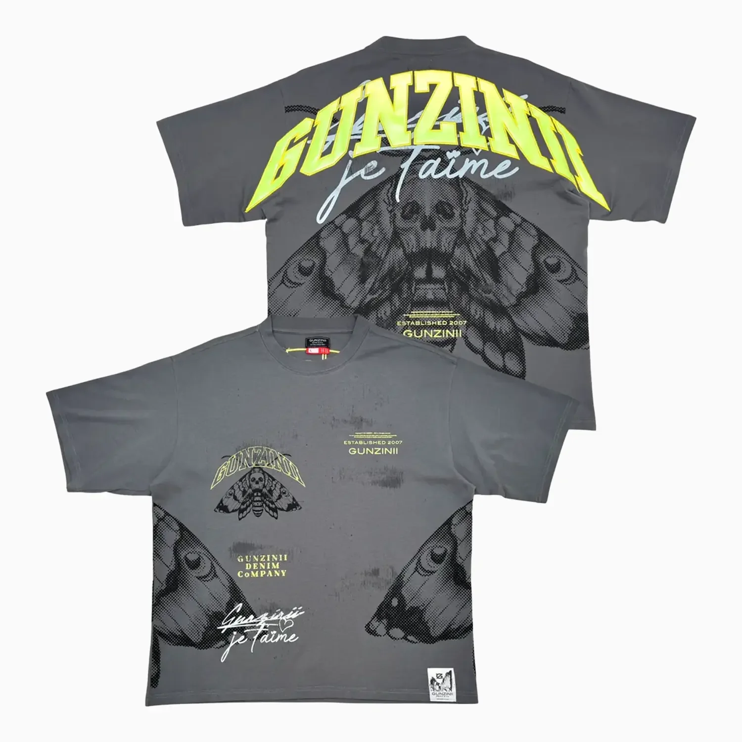Men's Graphic Moth Print Oversized Streetwear T-Shirt - Image 4