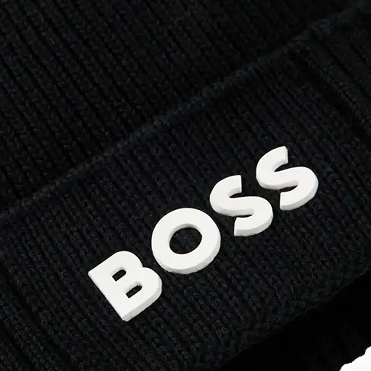 Logo Detail Beanie Hat in Cotton and Virgin Wool - Image 3