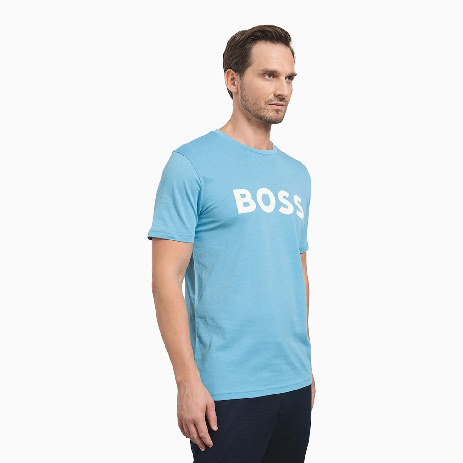 Men's Cotton Jersey T Shirt With Rubber Print Logo - Image 3