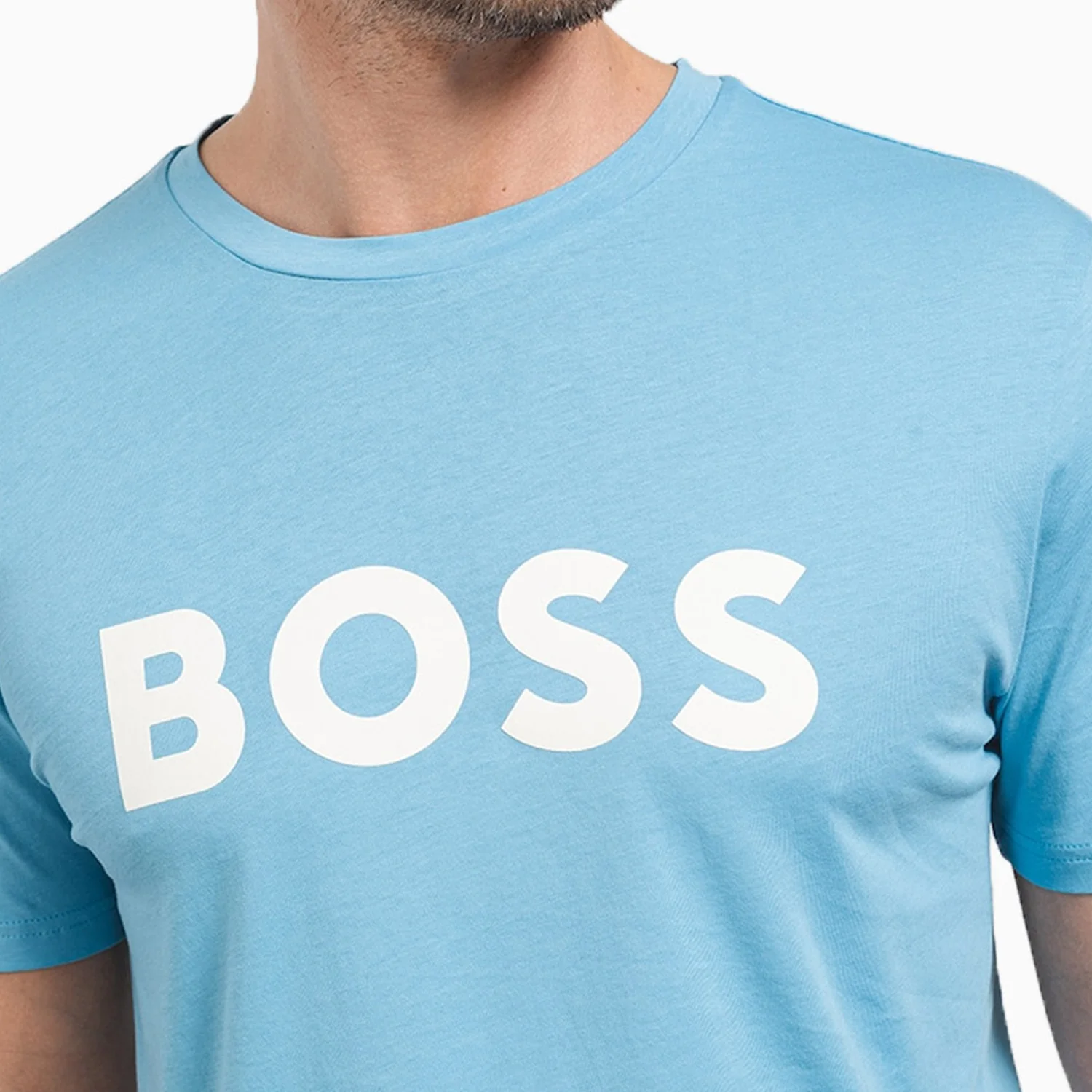 Men's Cotton Jersey T Shirt With Rubber Print Logo - Image 4