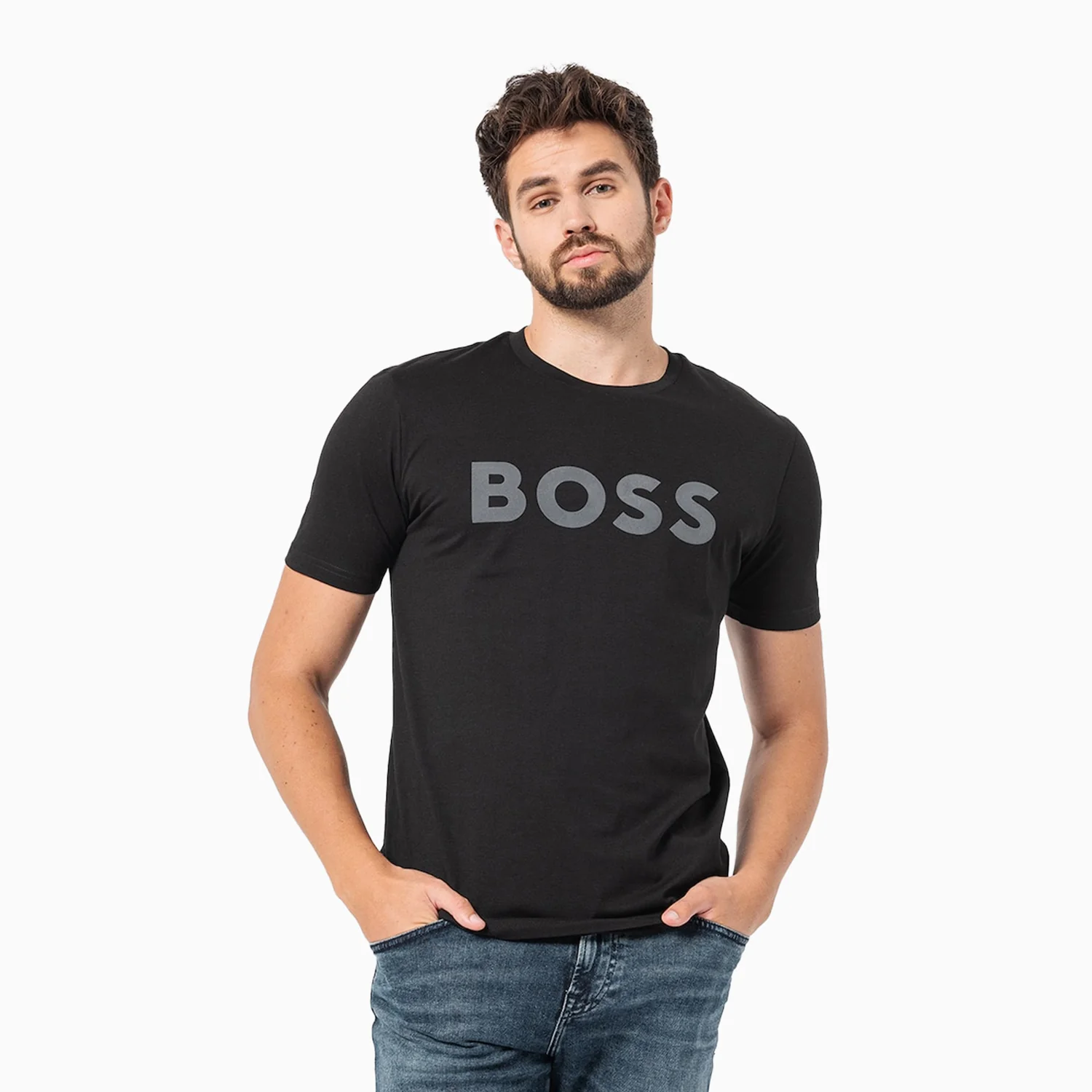 Men's Cotton Jersey With Rubber Print Logo T Shirt - Image 3