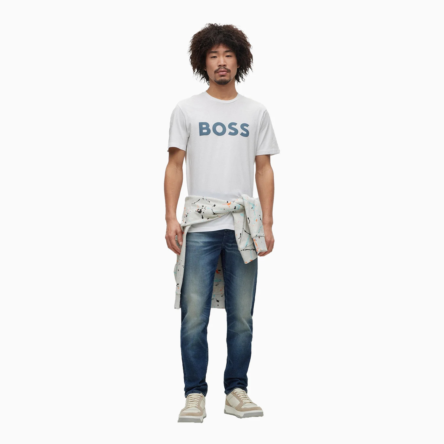 Men's Cotton Jersey With Rubber Print Logo T Shirt - Image 3