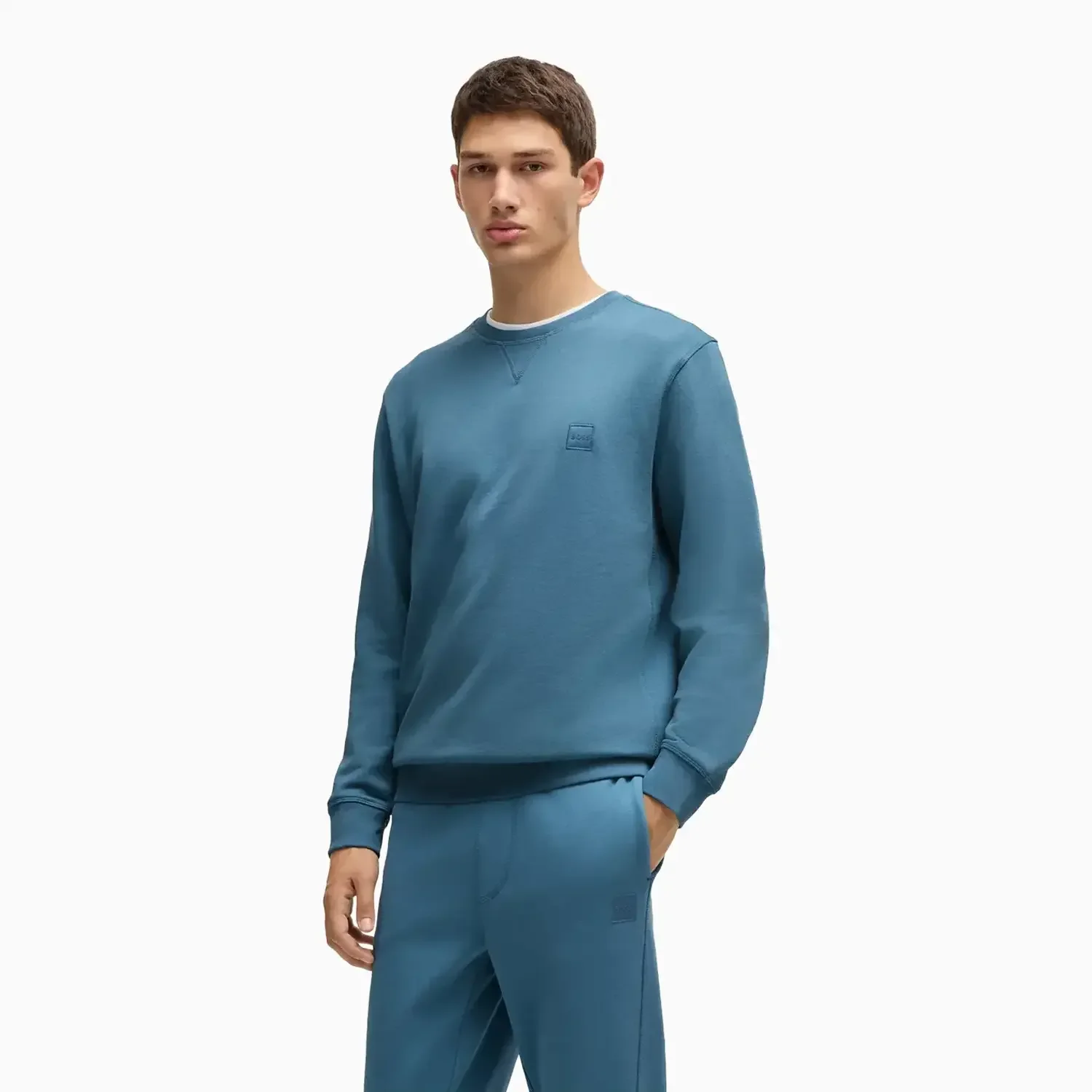 Men's Cotton Terry Relaxed-Fit Sweatshirt With Logo Patch