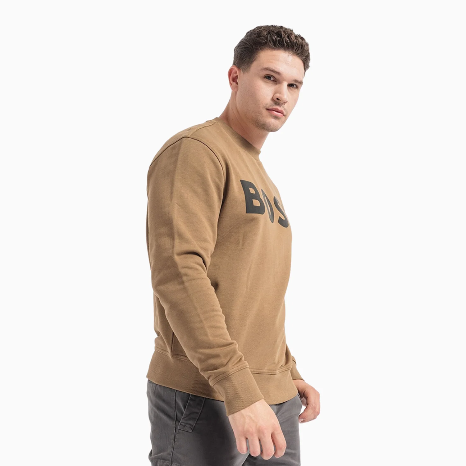 Men's Relaxed Fit Cotton Terry With Rubber Print Logo Sweatshirt - Image 4