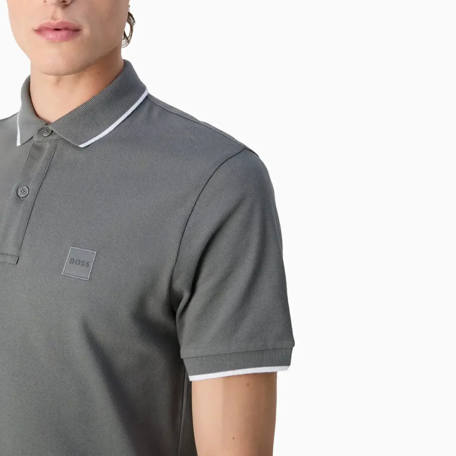 Men's Slim Fit Polo Shirt In Washed Stretch Cotton Pique - Image 5