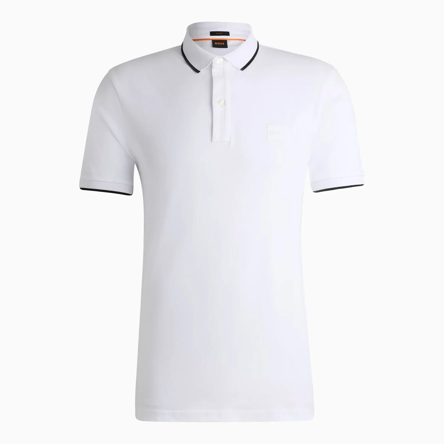 Men's Slim Fit Polo Shirt in Washed Stretch Cotton Pique - Image 2