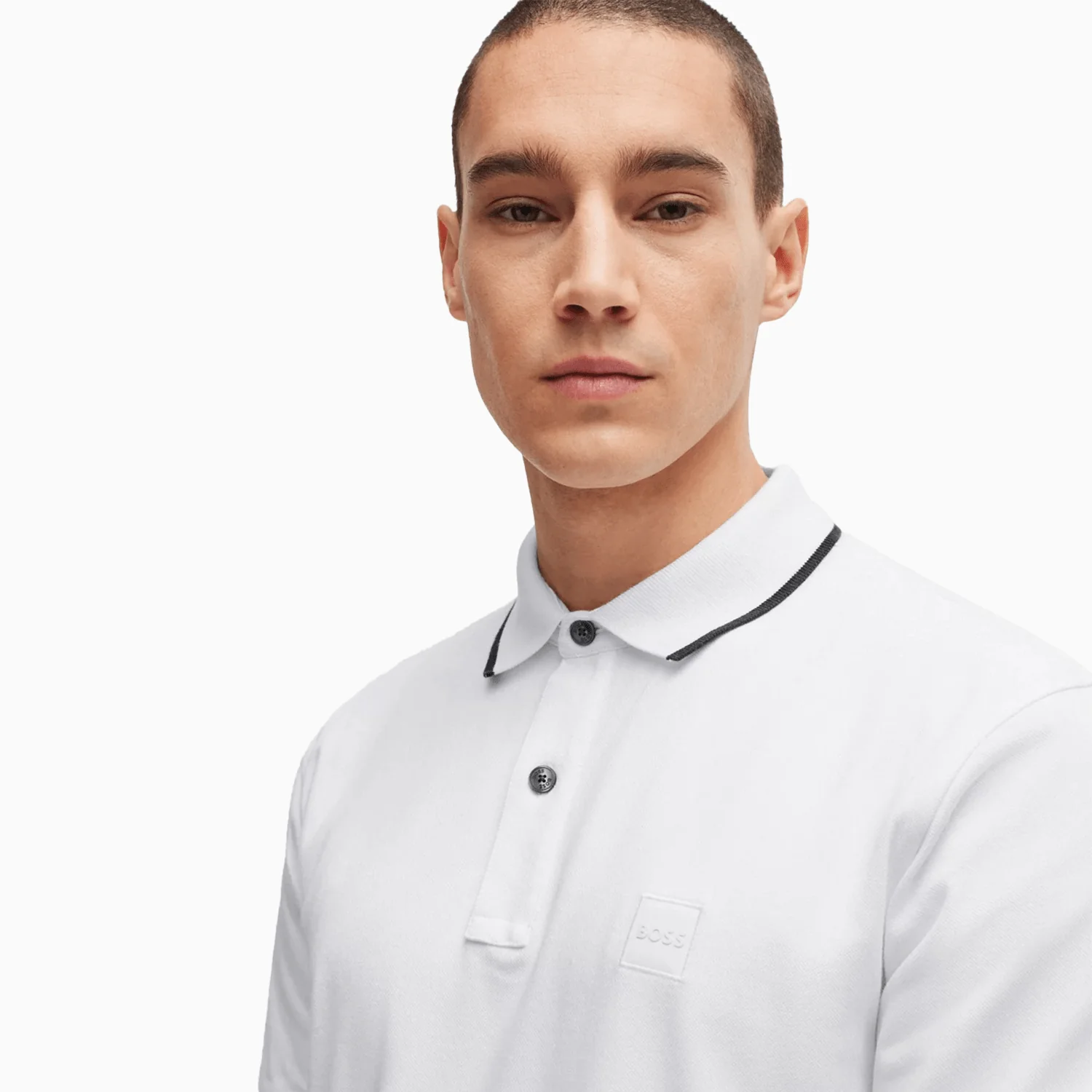 Men's Slim Fit Polo Shirt in Washed Stretch Cotton Pique - Image 5