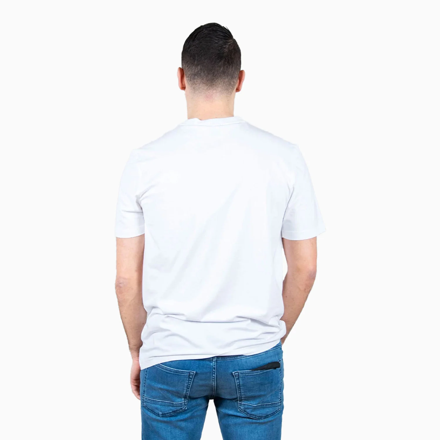 Men's Stretch Cotton Regular Fit T-Shirt With Contrast Logo - Image 2
