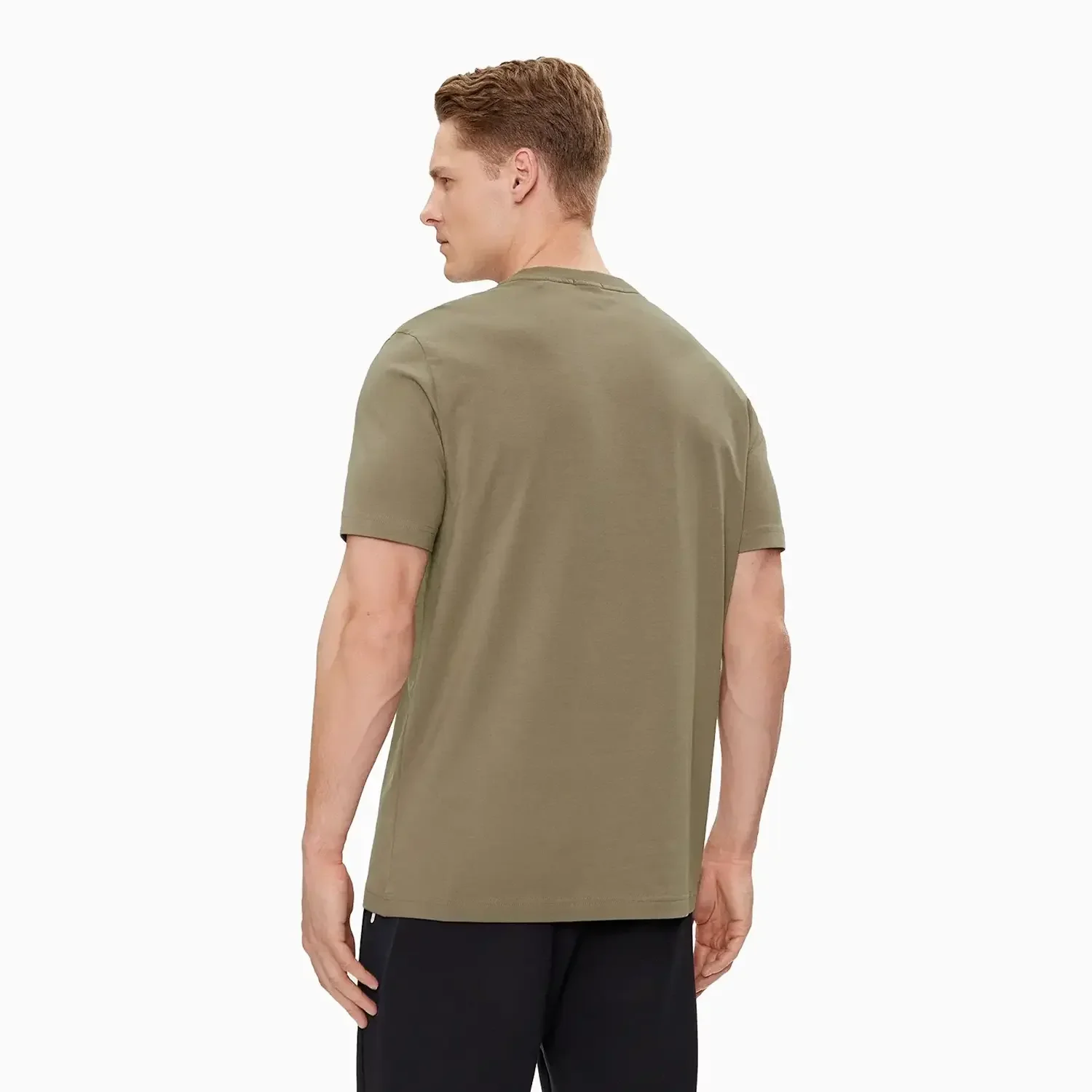 Men's Stretch Cotton Regular Fit T-Shirt With Contrast Logo - Image 2