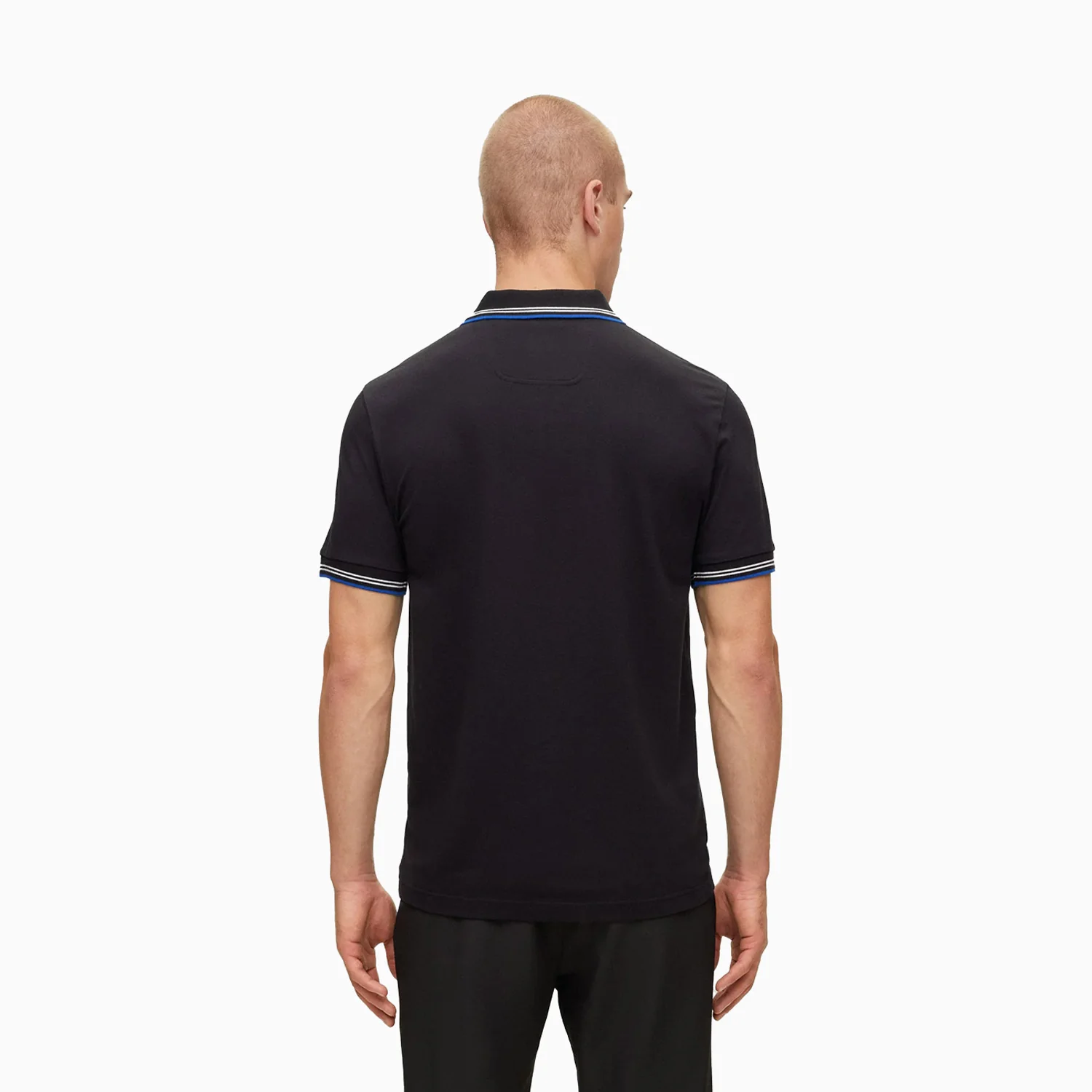 Men's Stretch Cotton Slim Fit Polo Shirt With Branded Undercollar - Image 2