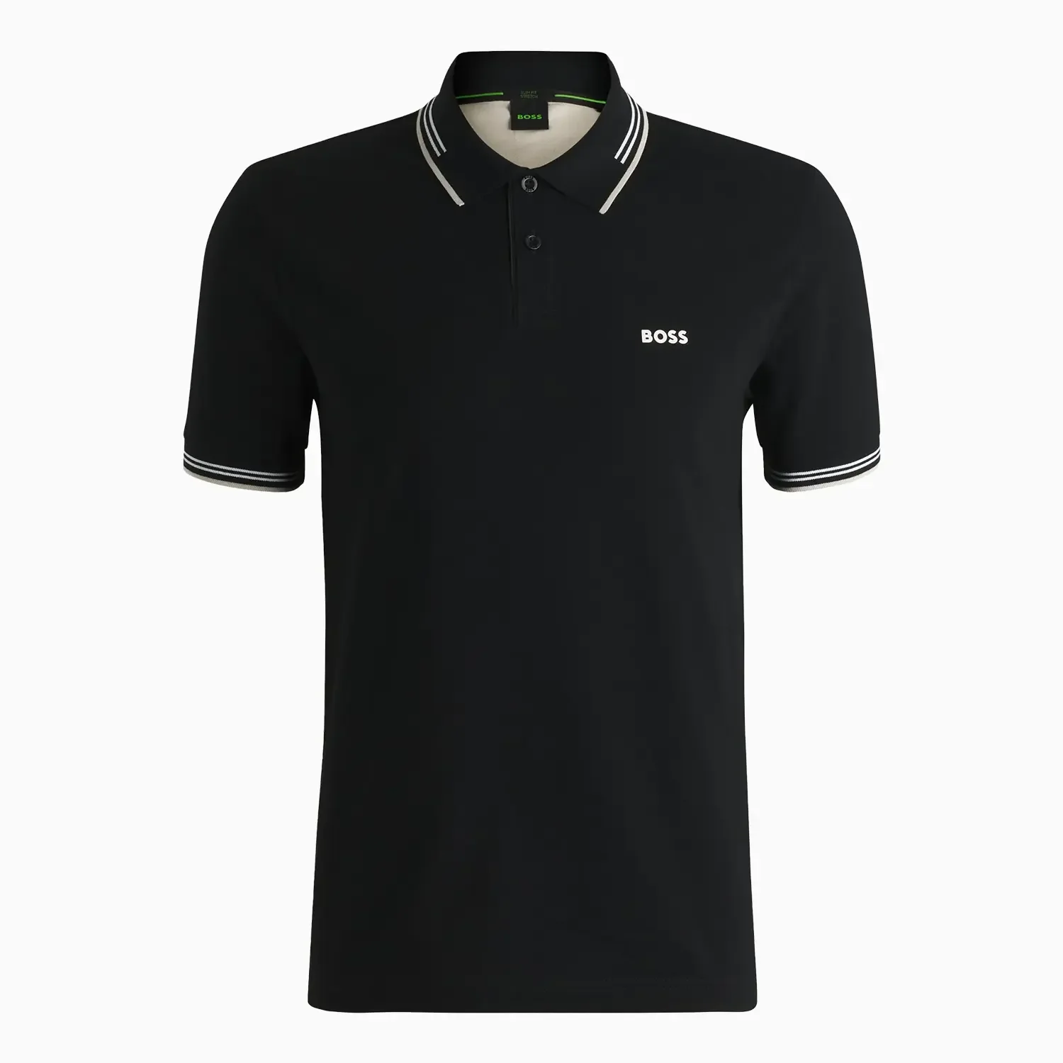 Men's Stretch Cotton Slim Fit Polo Shirt with Branding - Image 2
