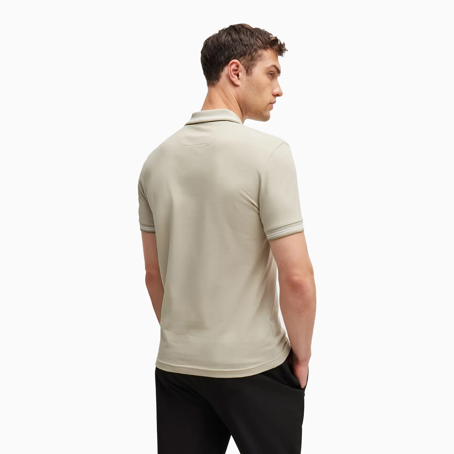 Men's Stretch Cotton Slim Fit Polo Shirt With Branding - Image 3
