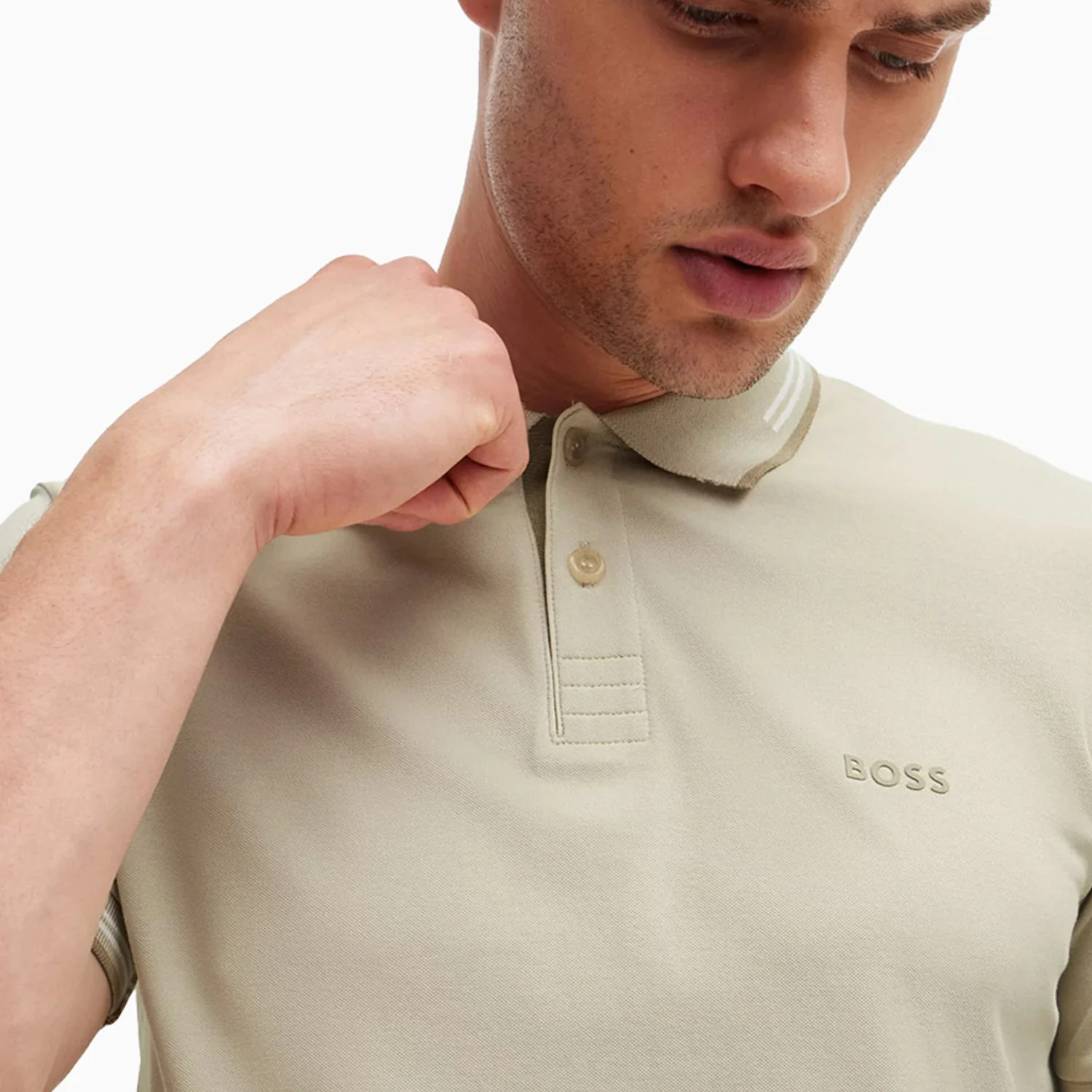 Men's Stretch Cotton Slim Fit Polo Shirt With Branding - Image 5