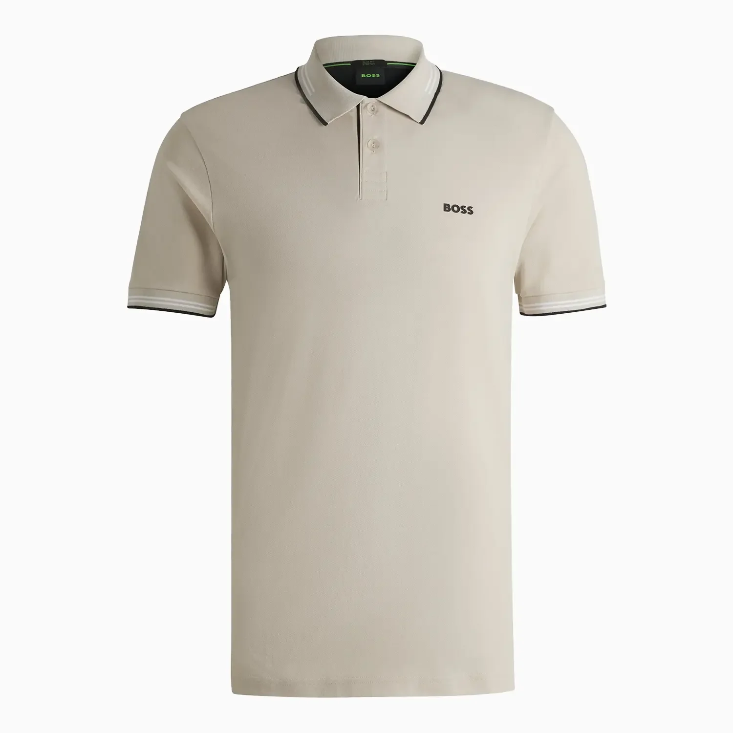 Men's Stretch Cotton Slim Fit Polo Shirt with Branding - Image 2