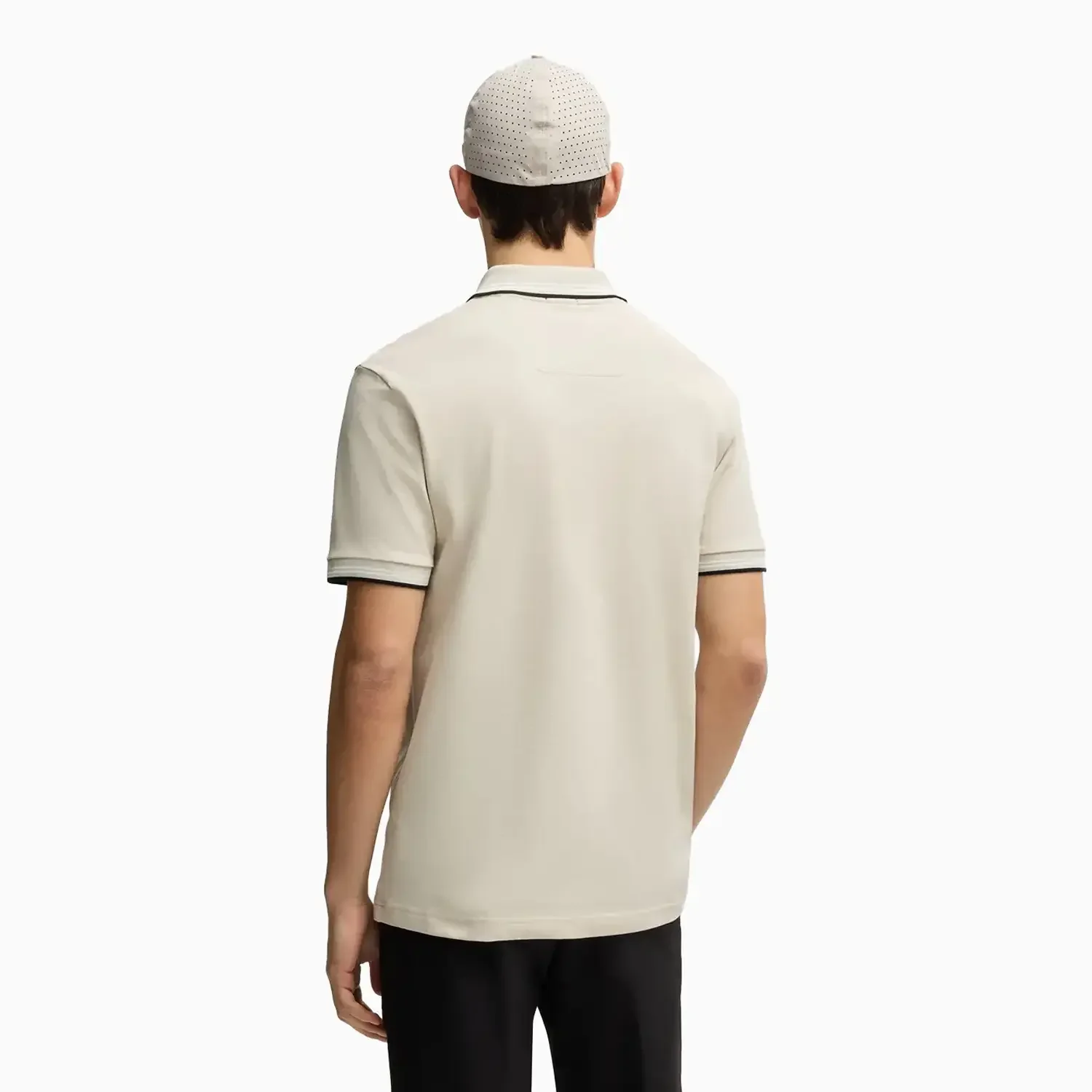 Men's Stretch Cotton Slim Fit Polo Shirt with Branding - Image 3
