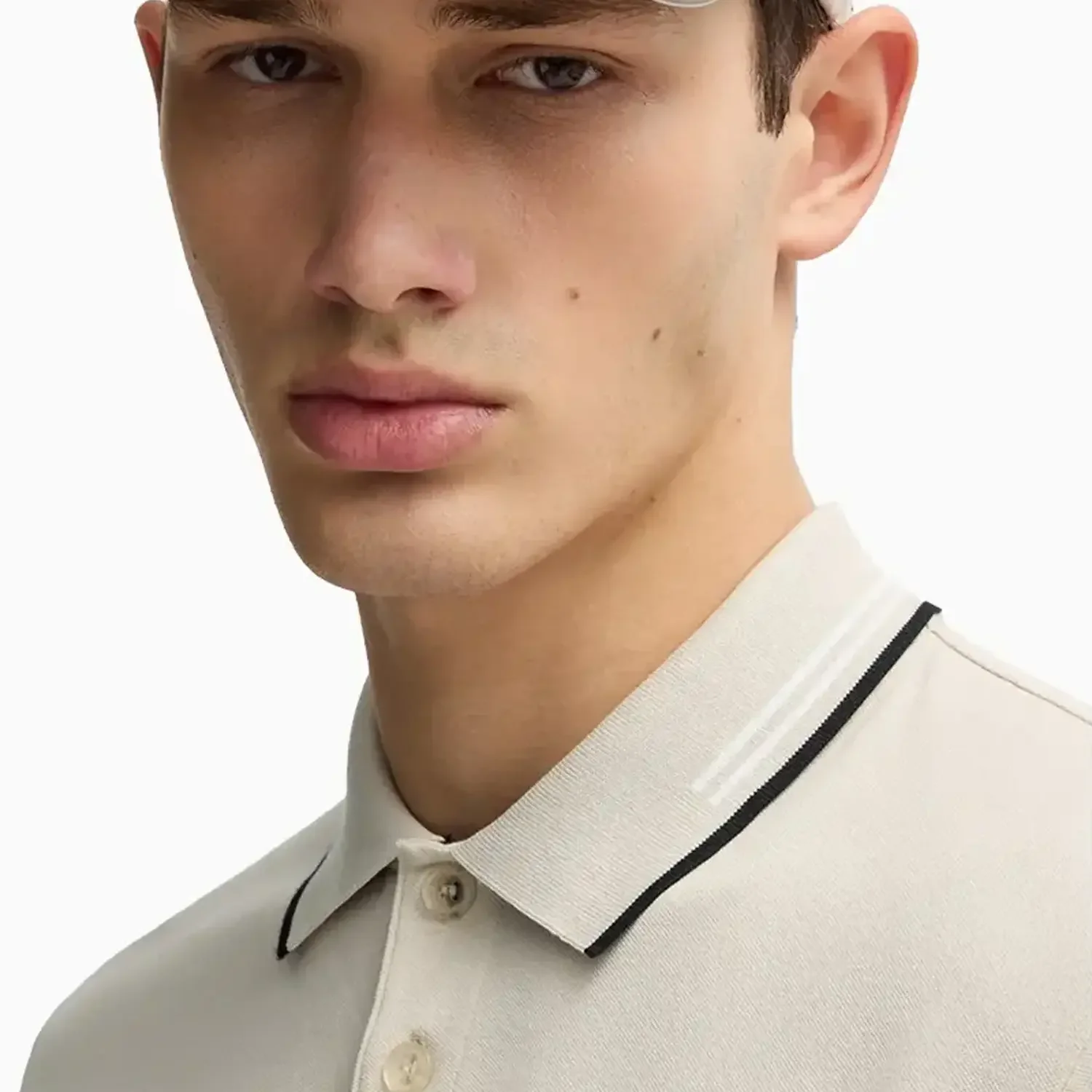 Men's Stretch Cotton Slim Fit Polo Shirt with Branding - Image 5