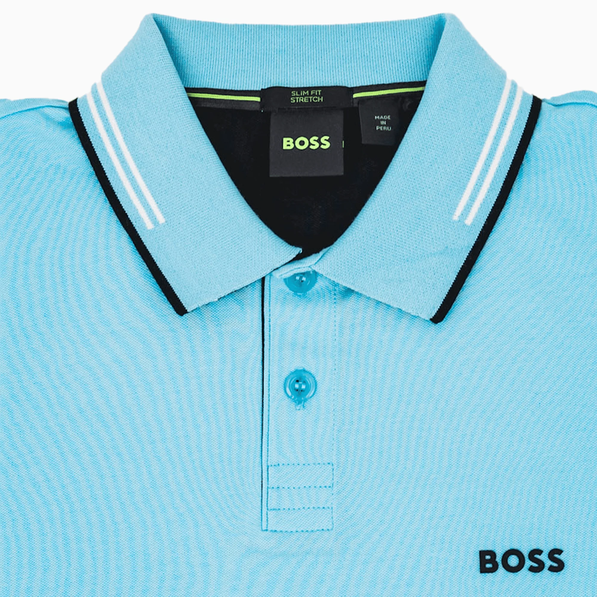 Men's Stretch Cotton Slim Fit Polo Shirt With Branding - Image 4