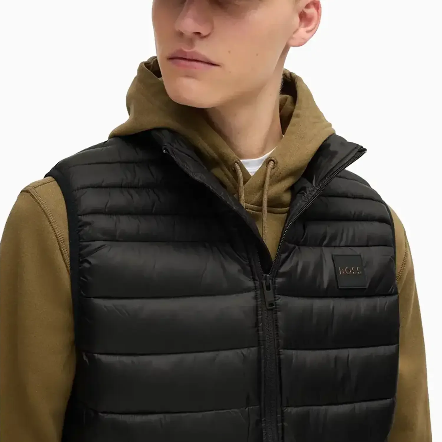 Men's Water Repellent Slim Fit Gilet Vest With Logo Patch - Image 6