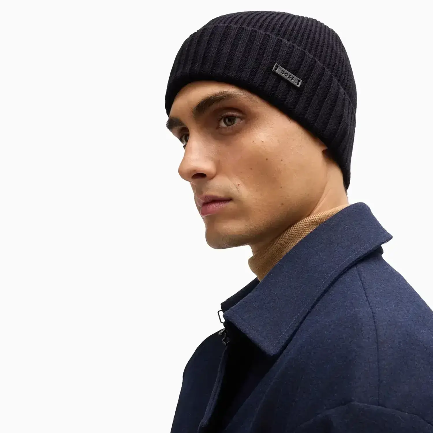 Ribbed Beanie Hat In Virgin Wool - Image 2