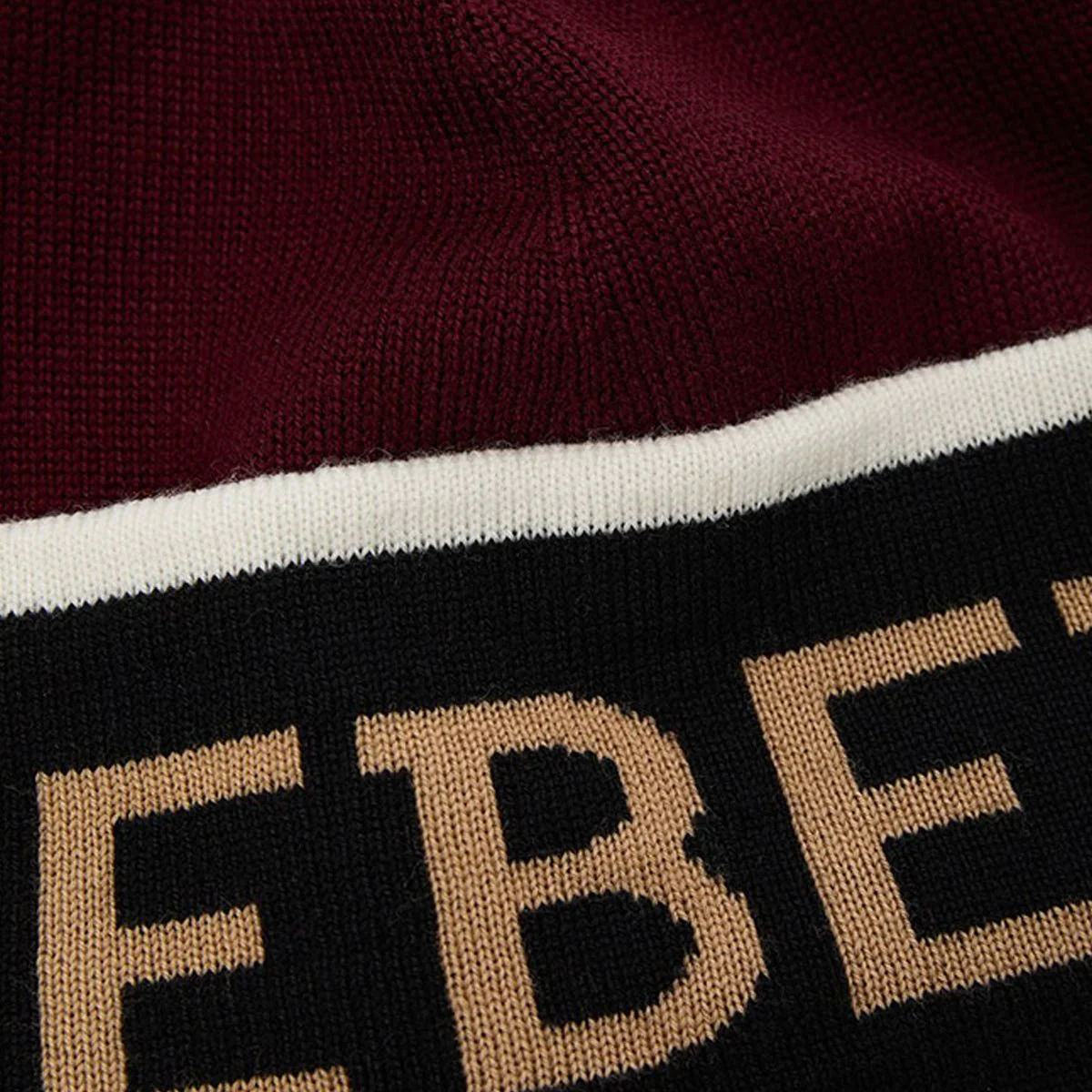 Men's Bordeaux Wool Beanie With Logo - Image 5