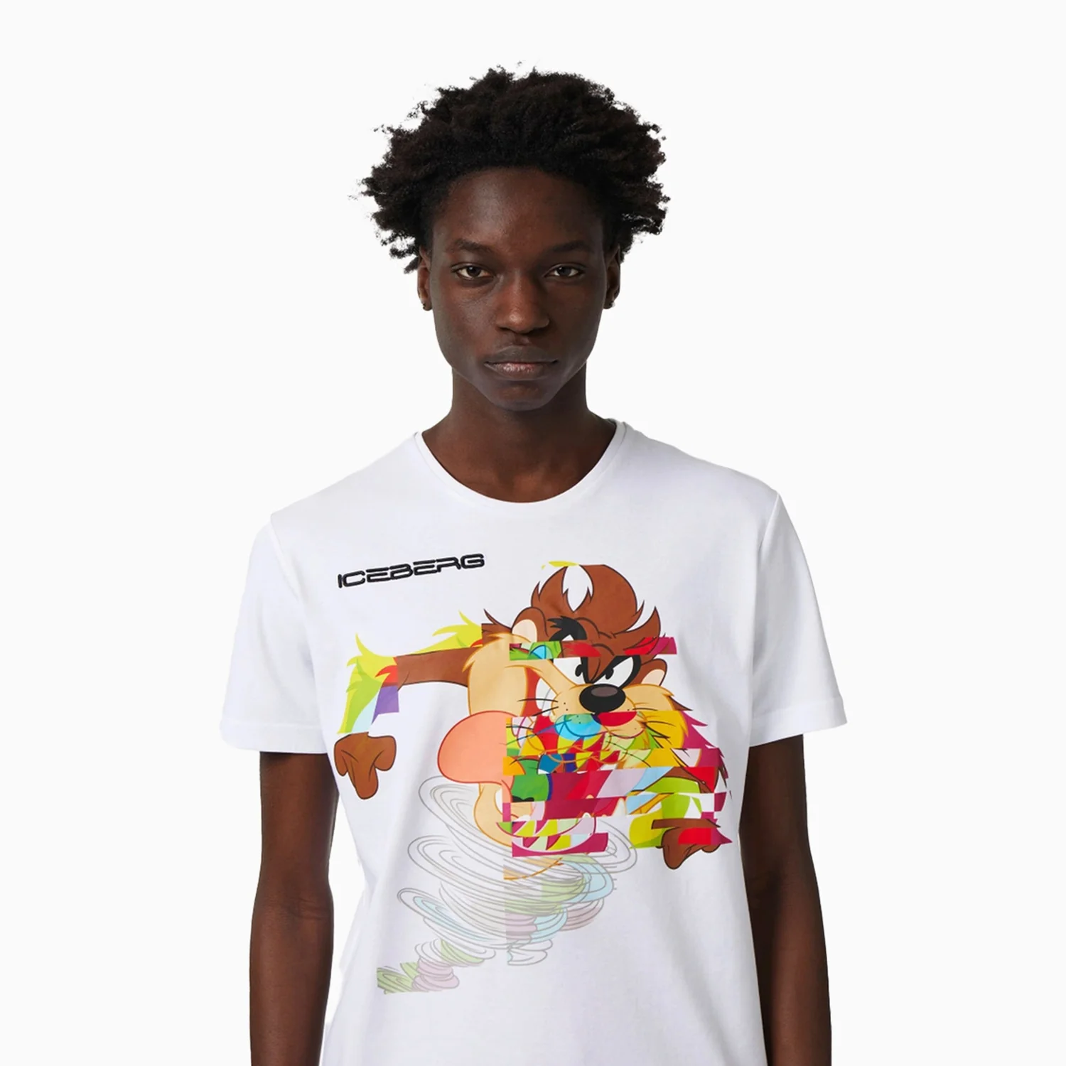 Men's White Taz T Shirt With Iceberg Logo - Image 4