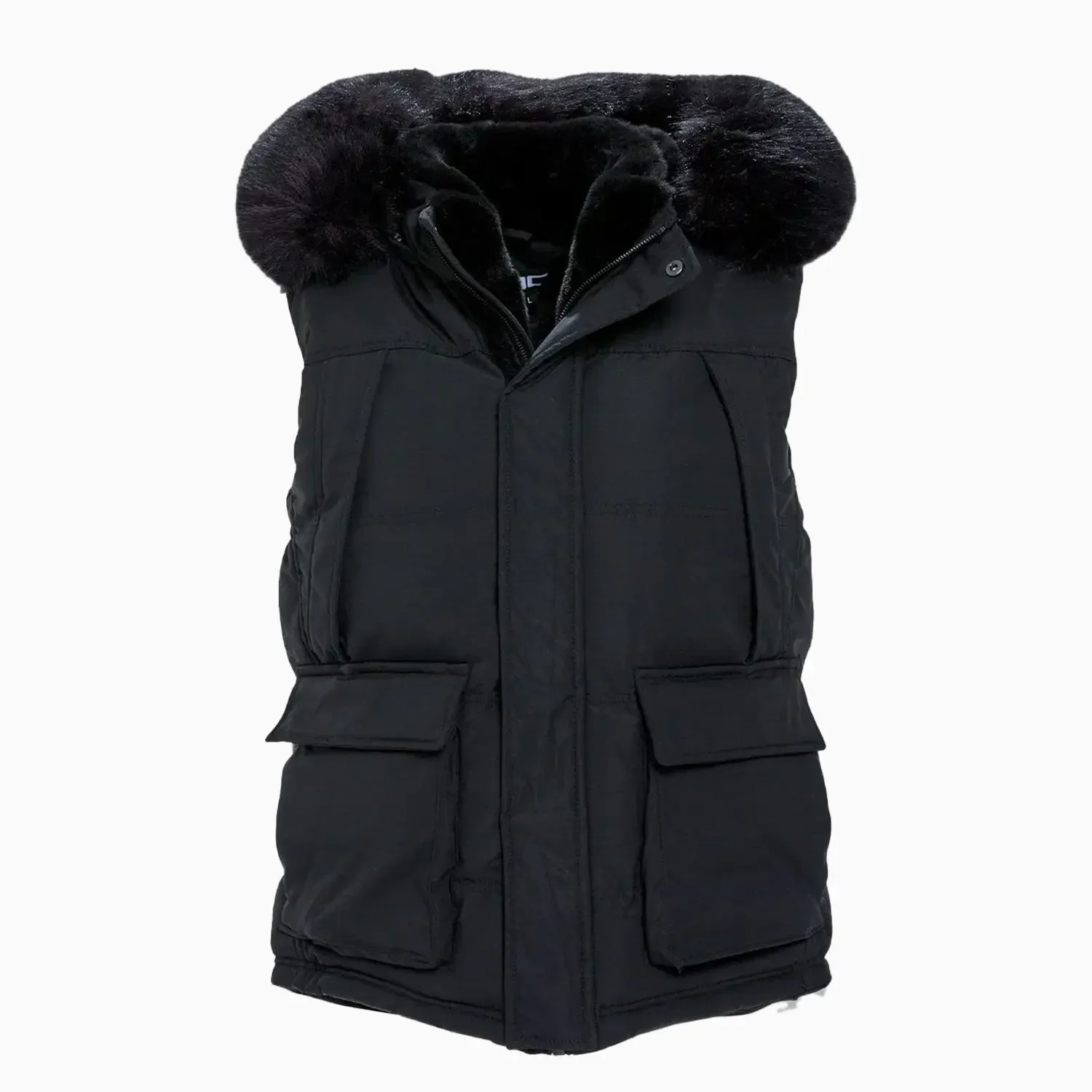 Big Men's Yukon Fur Lined Puffer Vest - Image 4