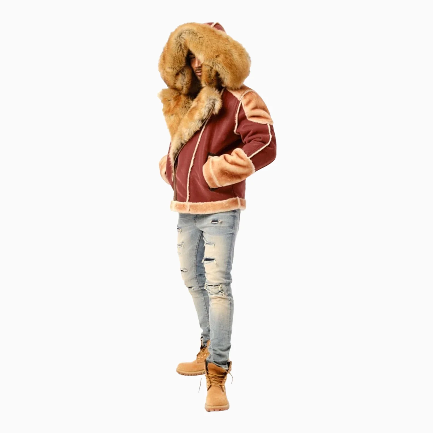 Men's El Jefe Shearling Moto Jacket - Image 3