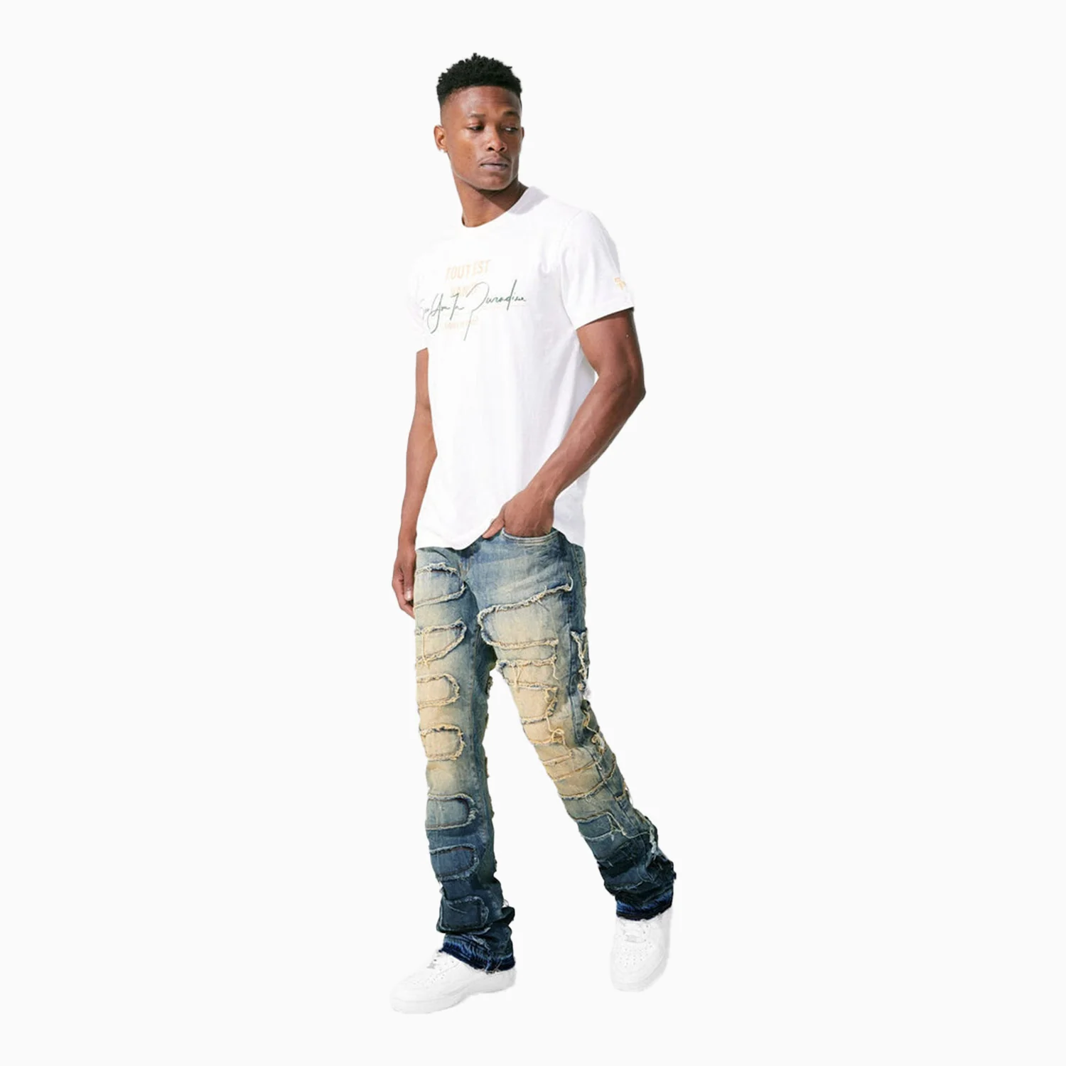 Men's Martin Stacked Python Skinny Denim Pant - Image 3